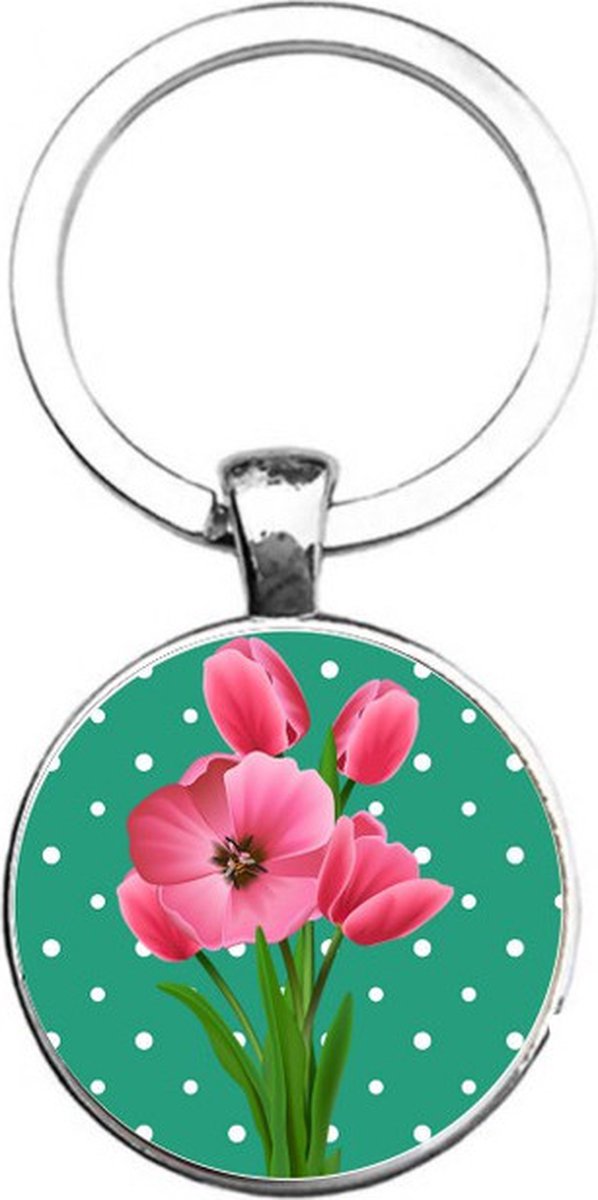 Sleutelhanger Glas - Tulpen