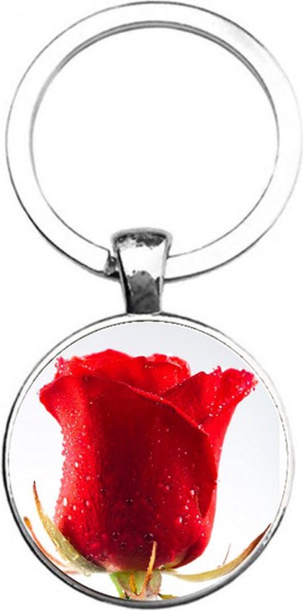 Sleutelhanger Glas - Roos
