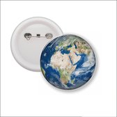 Button Met Speld - Wereldbol