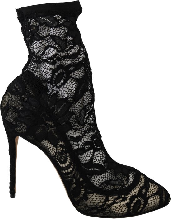 Dolce & Gabbana - Chaussettes en dentelle Taormina noires Bottes pour femmes...  | bol.com