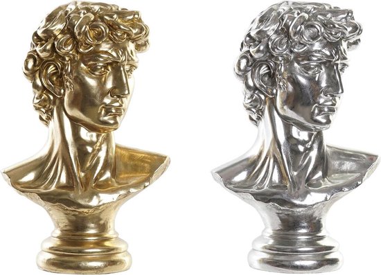 Decoratieve figuren DKD Home Decor Ziverachtig Gouden Hars Buste (24,5 x 17,5 x 36 cm) (2 Stuks)