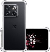 Hoes Geschikt voor OnePlus 10T Hoesje Siliconen Cover Shock Proof Back Case Shockproof Hoes - Transparant