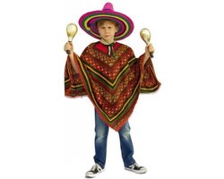 Faram Party Mexicaanse verkleedkleding - poncho - voor kinderen - one size - gekleurd
