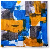 Decolenti – Blauw Zwart Geel Pallet – Sierkussenhoes – 45cm x 45cm