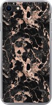 Convient pour coque iPhone SE 2022 - Imprimé marbre - Rose - Motifs - Chic - Coque de téléphone en Siliconen