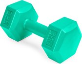Dumbbells - gewichten set - 6 kg (2x 3kg) - zeskant - groen