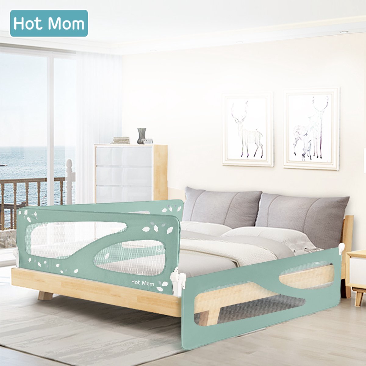 Tour de lit Hot Mom - 150 x 64 cm - Tour de lit Bébé - Vert | bol.com