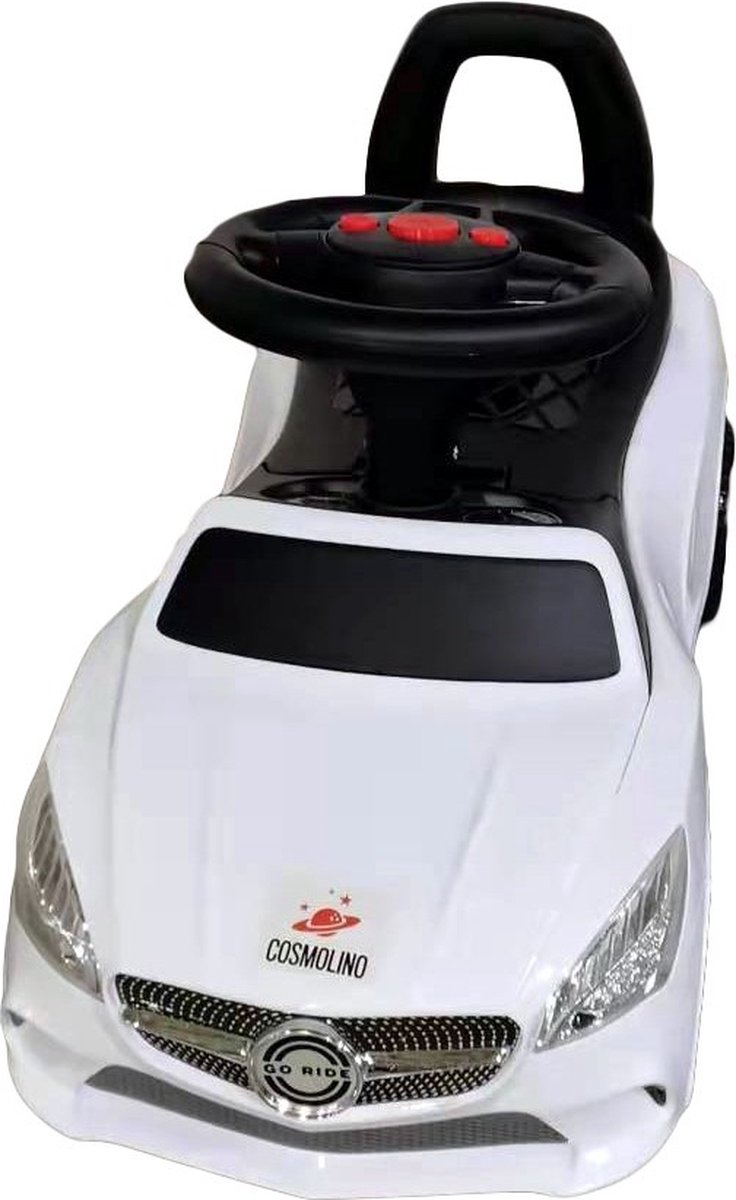 Loopauto met geluid 62x28x36 cm wit