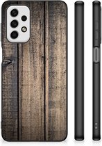Leuk TPU Back Cover Geschikt voor Samsung Galaxy A23 Telefoon Hoesje met Zwarte rand Steigerhout