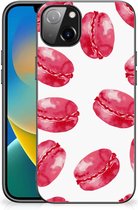 GSM Hoesje iPhone 14 Plus Hoesje Bumper met Zwarte rand Pink Macarons