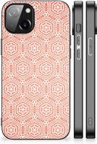 Telefoon Hoesje Geschikt voor iPhone 14 Hippe Hoesjes met Zwarte rand Pattern Orange