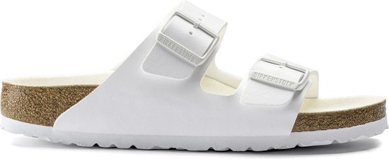 Birkenstock Arizona Slippers Triple White Coupe étroite | Blanc | Simili cuir | Taille 46 | 1019046