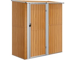vidaXL - Tuinhuis - 180,5x97x209,5 - cm - gegalvaniseerd - staal - houtlook