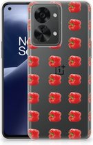GSM Hoesje OnePlus Nord 2T Smartphonehoesje Transparant Paprika Red