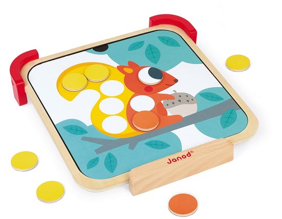 Janod Ik Leer - Kleuren Magneetbord - Magnetische Zijde En Krijtbordzijde Op De Achterkant - Met Modelkaarten En 42 Gekleurde Stippen - Om Kleuren Te Leren En Plezier Te Hebben! - Geschikt Vanaf 2 Jaar van Janod — afbeelding 2
