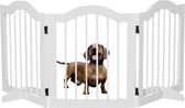 Hondenhek - Deurhekje - Dog barrier - 154,5 x 61 cm - Opvouwbaar - Wit