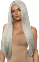Long straight center part wig
