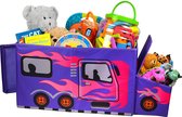 KAP - Groot formaat speelgoeddoos voor meisjes - Toy Chest - Interactieve Light up Speelgoedbak - Decoratieve Racing Truck opslagbak