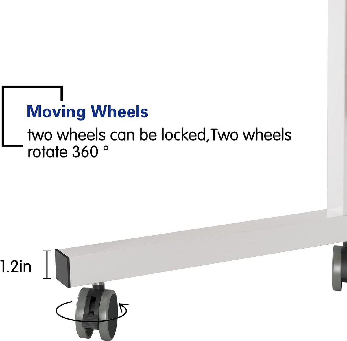 Tribesigns Table de lit avec roulettes, bureau d'ordinateur portable pour  ordinateur portable, table de lit avec pieds en métal robuste : :  Fournitures pour le bureau