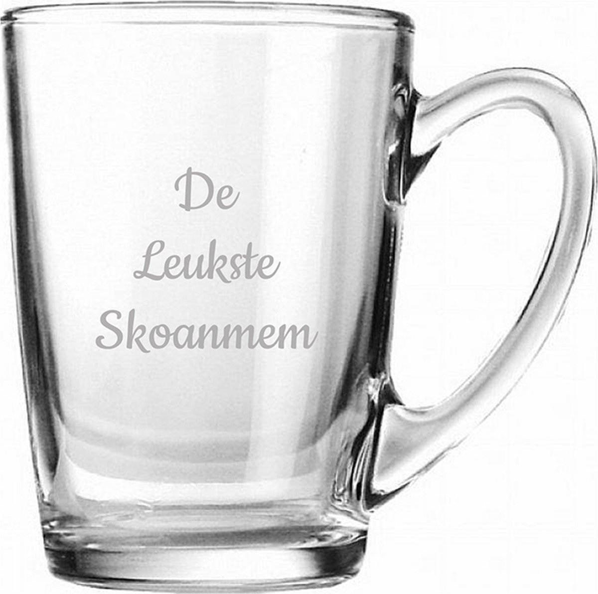 Gegraveerde Theeglas 32cl De Leukste Skoanmem