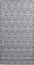vidaXL - Buitenkleed - 80x150 - cm - PP - wit - en - zwart