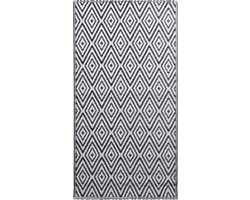 vidaXL - Buitenkleed - ARAKIL - 80x150 - cm - PP - wit - en - zwart