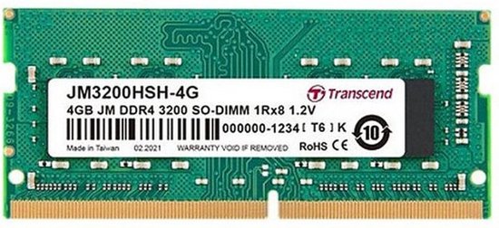 Transcend Jetram 4GB DDR4 3200 MHz SODIMM geheugenmodule