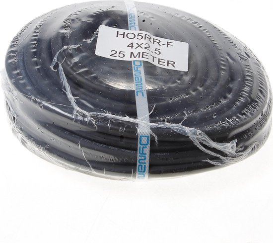 Algemeen Kabel neopreen zwart 4 x 2.5mm² x 50 meter (Prijs per stuk) |  bol.com