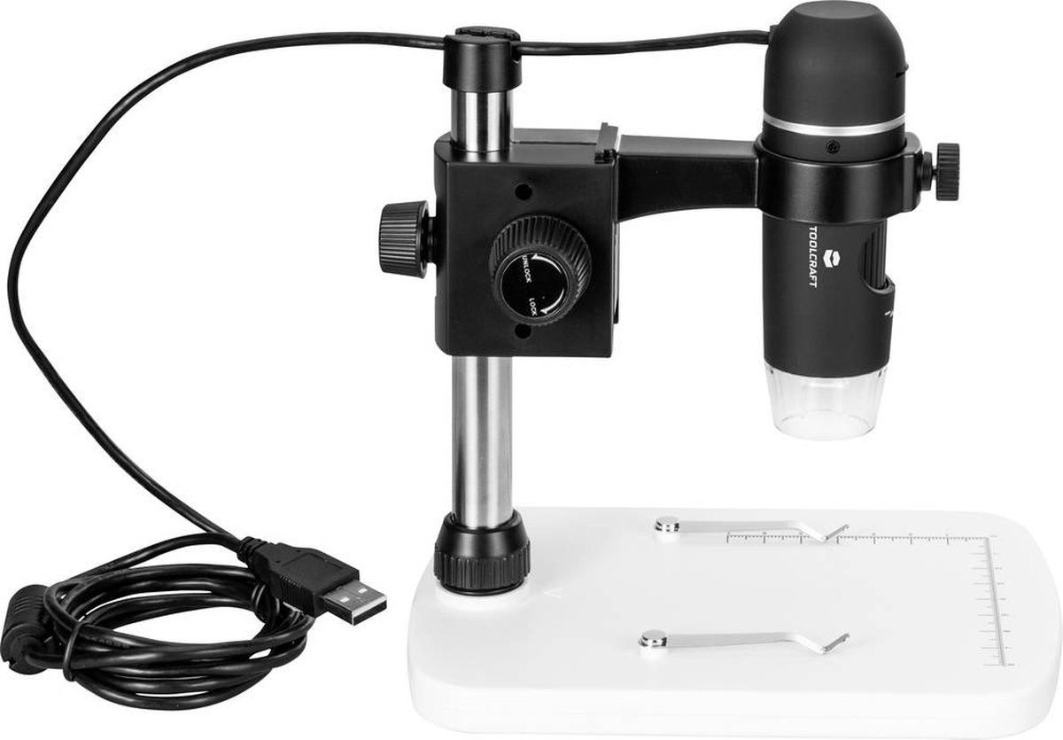 Toolcraft Usb-Microscoop Met Monitor 5 Mpix Digitale Vergroting (Max.): 150 X