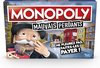 Doos van het Monopoly-spel 'Slechte Verliezers' met een illustratie van Meneer Monopoly die geld vasthoudt.