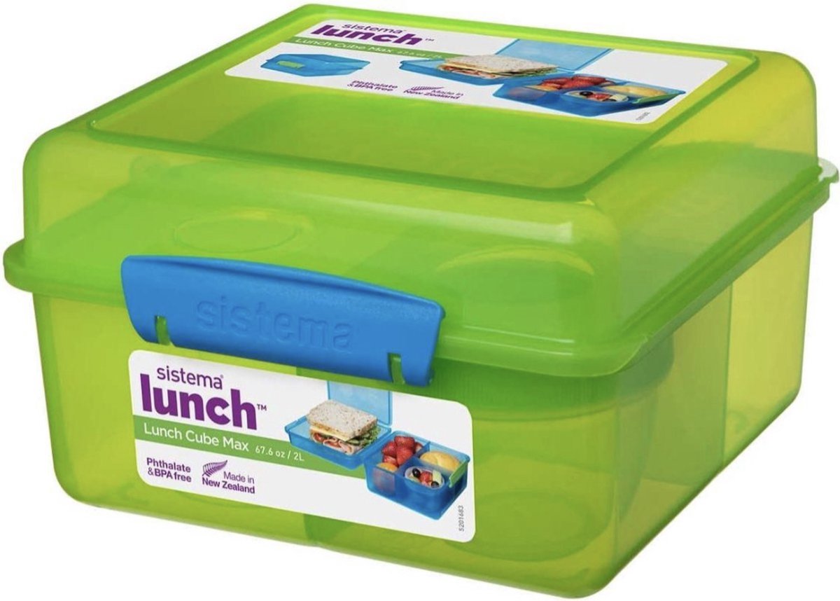 Sistema Vibe Lunch lunchbox Cube met yoghurtpotje 2L groen