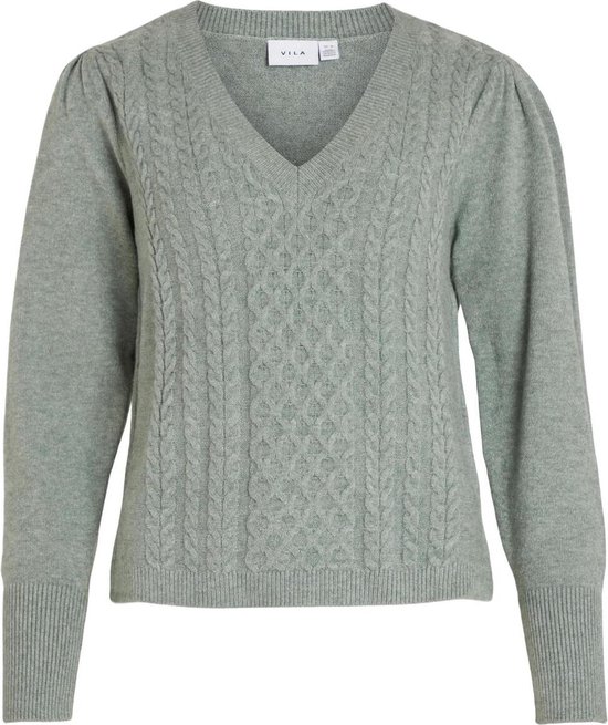 Ril Feami Mix V Neck L S Knit Laurel Wreath Black main image 0