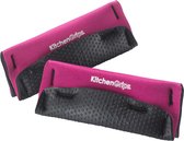 KitchenGrips - FLXAprene manique - manique - néoprène - 2 pièces - rose/noir