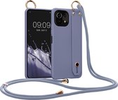 kwmobile hoesje geschikt voor Xiaomi 11 Lite (5G) NE / Mi 11 Lite (5G) - Telefoonhoesje met koord en handgreep - Hoes voor smartphone in lavendelgrijs