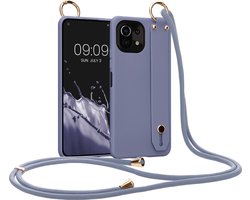 kwmobile hoesje geschikt voor Xiaomi 11 Lite (5G) NE / Mi 11 Lite (5G) - Telefoonhoesje met koord en handgreep - Hoes voor smartphone in lavendelgrijs