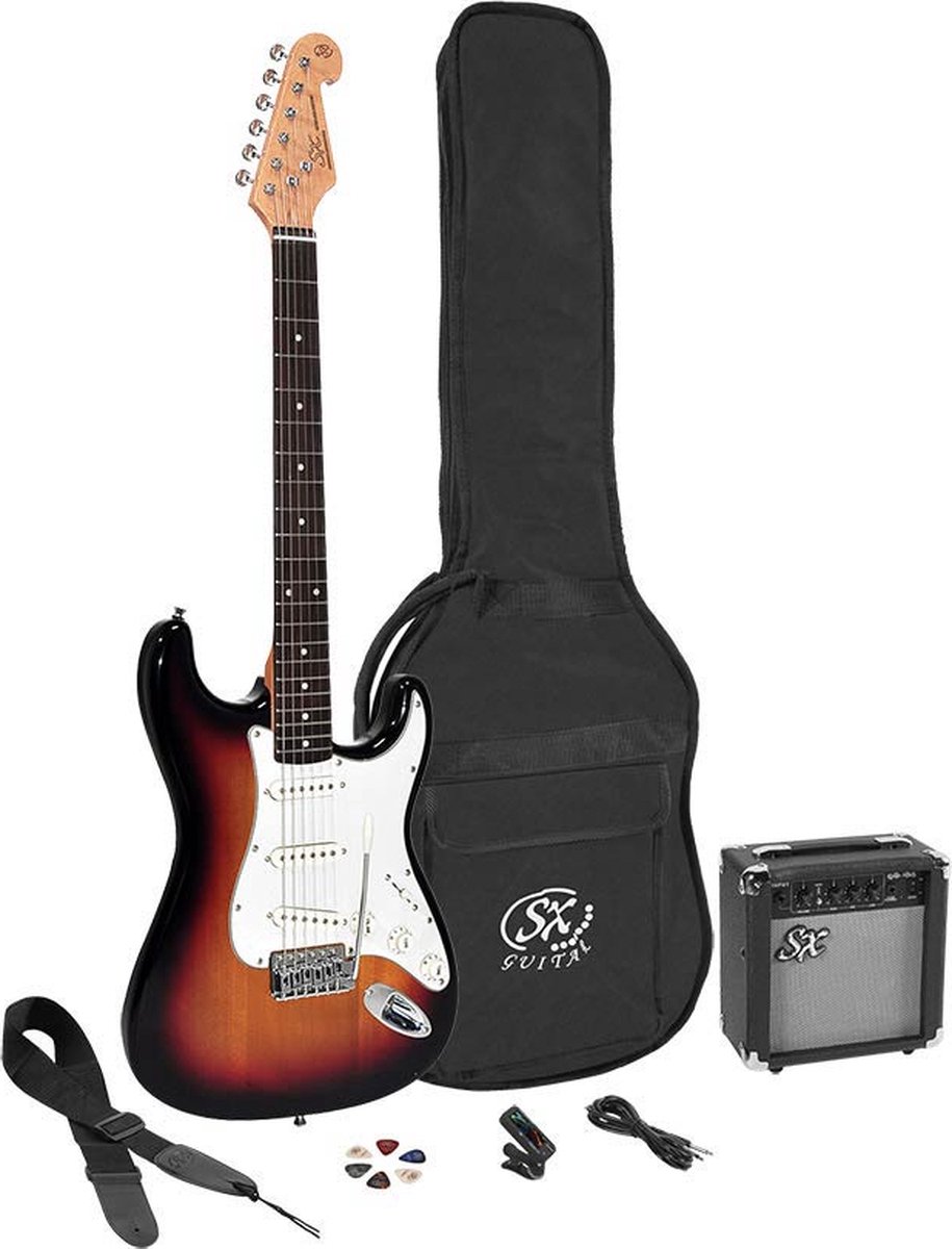 Elektrische gitaarpakket 3/4 SX met versterker SE1SK34-3TS Sunburst