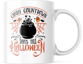 Halloween Mok met tekst: Candy countdown - days till halloween | Halloween Decoratie | Grappige Cadeaus | Grappige mok | Koffiemok | Koffiebeker | Theemok | Theebeker