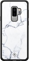 Casimoda® hoesje - Geschikt voor Samsung Galaxy S9+ - Marmer Grijs - Luxe Hard Case Zwart - Backcover telefoonhoesje - Grijs