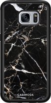 Casimoda® hoesje - Geschikt voor Samsung Galaxy S7 - Marmer Zwart - Zwart TPU Backcover - Marmer - Zwart