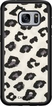 Casimoda® hoesje - Geschikt voor Samsung Galaxy S7 - Sweet Leo - Zwart TPU Backcover - Luipaardprint - Bruin/beige
