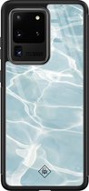 Casimoda® hoesje - Geschikt voor Samsung Galaxy S20 Ultra - Oceaan - Luxe Hard Case Zwart - Backcover telefoonhoesje - Blauw