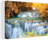 Canvas - Watervallen - Natuur - Bomen - Schilderijen op canvas - Kamer decoratie - Canvas doek - 120x80 cm - Muurdecoratie