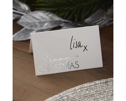 Ginger Ray - Ginger Ray - Silver – Plaatskaarten Merry Christmas (10 stuks)