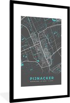 Fotolijst incl. Poster - Plattegrond - Pijnacker - Kaart - Stadskaart - 80x120 cm - Posterlijst
