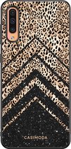 Coque Samsung Galaxy A50/A30s - Léopard Chevron - Marron/Beige - Coque Rigide TPU Zwart - Imprimé Léopard - Casimoda