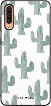 Casimoda® hoesje - Geschikt voor Samsung Galaxy A50 - Cactus Print - Zwart TPU Backcover - Planten - Groen