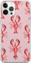 Casimoda® hoesje - Geschikt voor iPhone 12 Pro Max - Lobster All The Way - Siliconen/TPU telefoonhoesje - Backcover - Geen opdruk - Roze