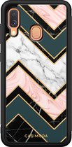 Casimoda® hoesje - Geschikt voor Samsung Galaxy A40 - Marmer Triangles - Zwart TPU Backcover - Marmer - Multi