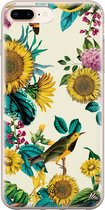 Casimoda® hoesje - Geschikt voor iPhone 8 Plus - Zonnebloemen / Bloemen - Siliconen/TPU telefoonhoesje - Backcover - Bloemen - Geel