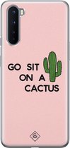 Casimoda® hoesje - Geschikt voor OnePlus Nord - Go Sit On A Cactus - TPU - Backcover - Roze - Planten